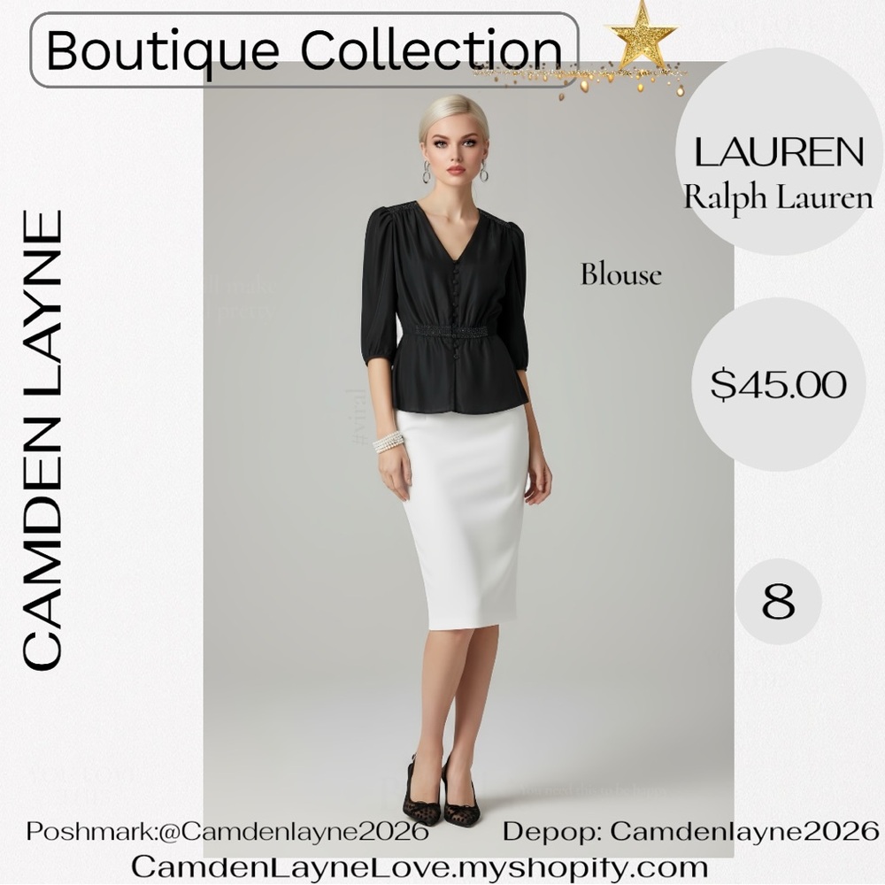 Ralph Lauren Women's Elegant Black Velvet Button Down Blouse - Picture 3 of 7